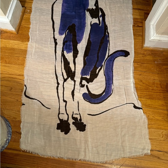 The Limited collectors item limited edition dog pattern scarf. 30x80. Like new. - Picture 2 of 5